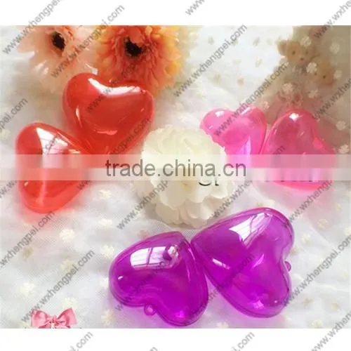 Cleverish portable cute transparent heart-shaped plastic storage jewelry wedding box kit