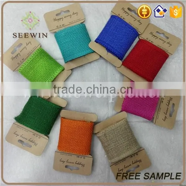 printed jute ribbon for deco and natural jute ribbon