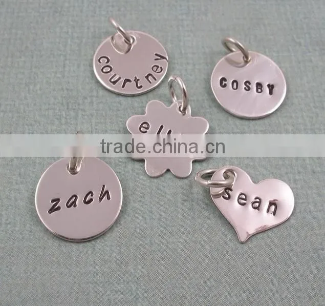 custom made oval engraved metal silver jewelry tags