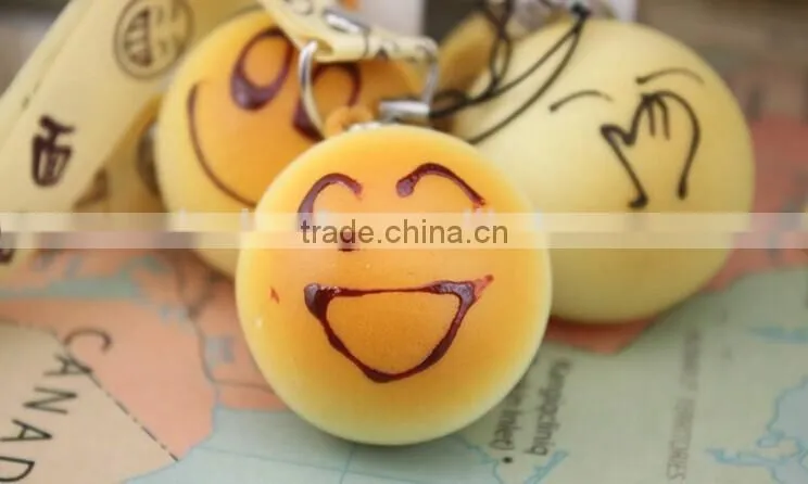 new arrival artificial imitated fake key replica faux lovely Silicone bread food pendant phone chain