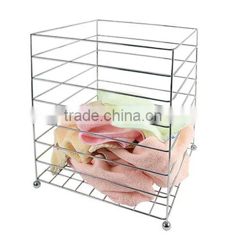 Muti-function hotel waste basket, metal with chrome plate