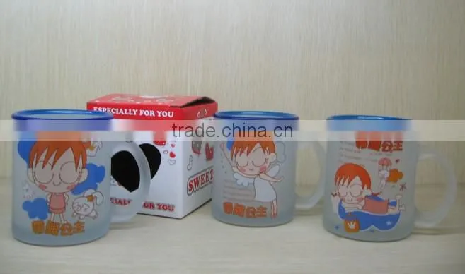 330ml 11oz customized frosted coffee water cup glass mug