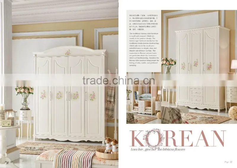 MJ651# Trendy White Painted Children bedroom wood furniture