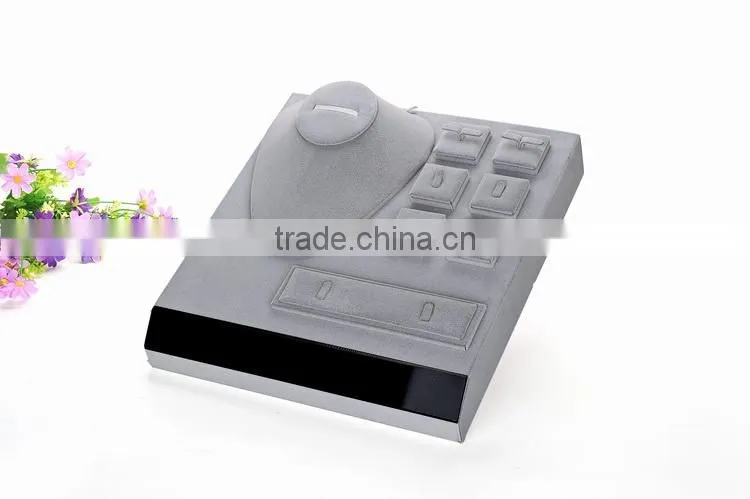 Velvet cover MDF necklace ring display tray for jewelry