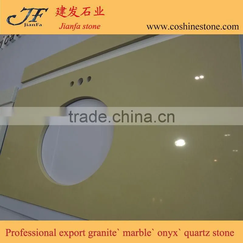 Man made wholesale artificial beige quartz stone vanity top
