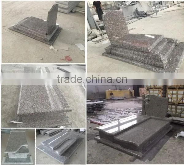 Exquisite Grey Double Heart Granite Headstone Designs