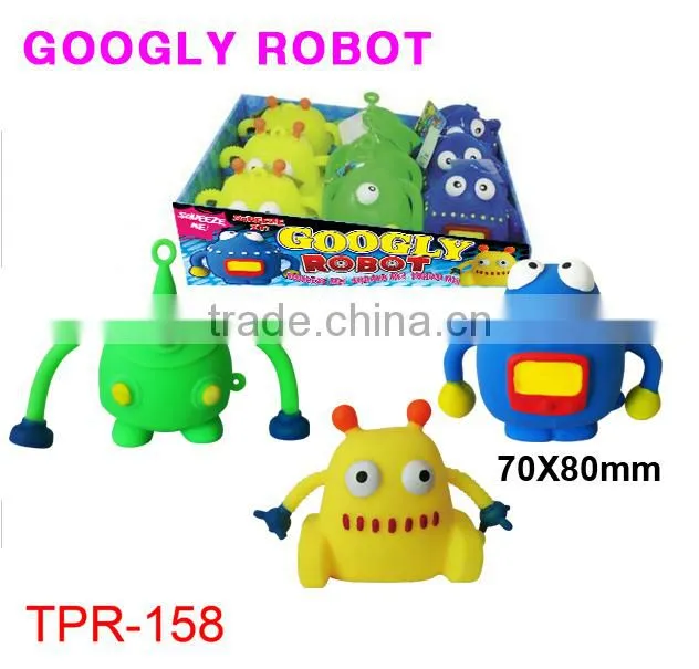 Novelty Soft Plastic Googly Robot Toys