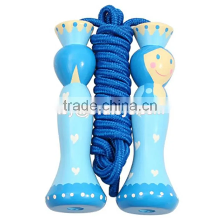 Wholesale multi-function children speed jump rope with wooden handle W01A120-S