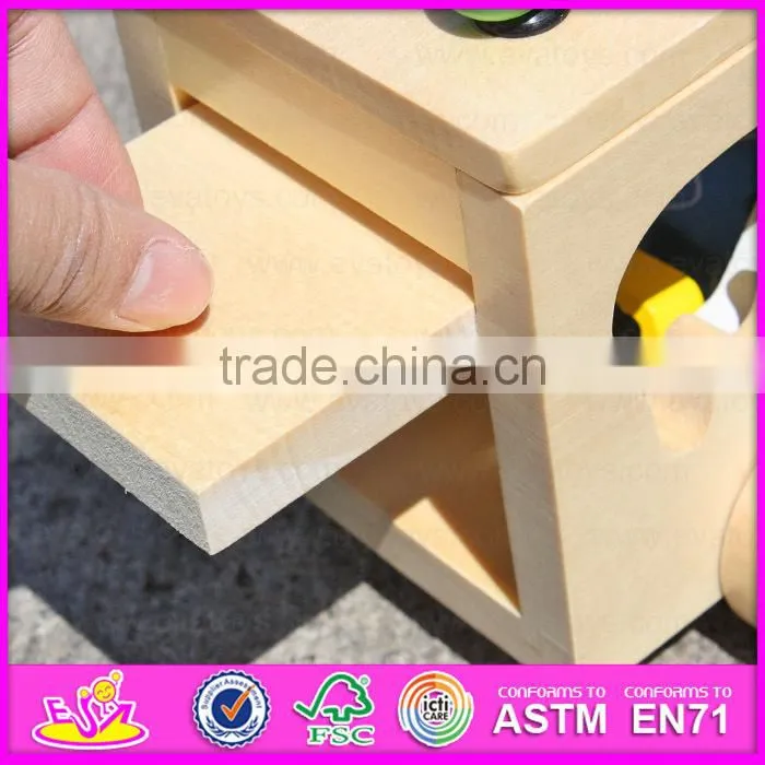 2015 Multifunction wooden pull and push toy for kids,Lovely wooden toy pull for children,Hot sale wooden baby car toy W05B074-A1