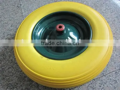 3.50-8 wheelbarrow and hand trolley PU foam flat wheel
