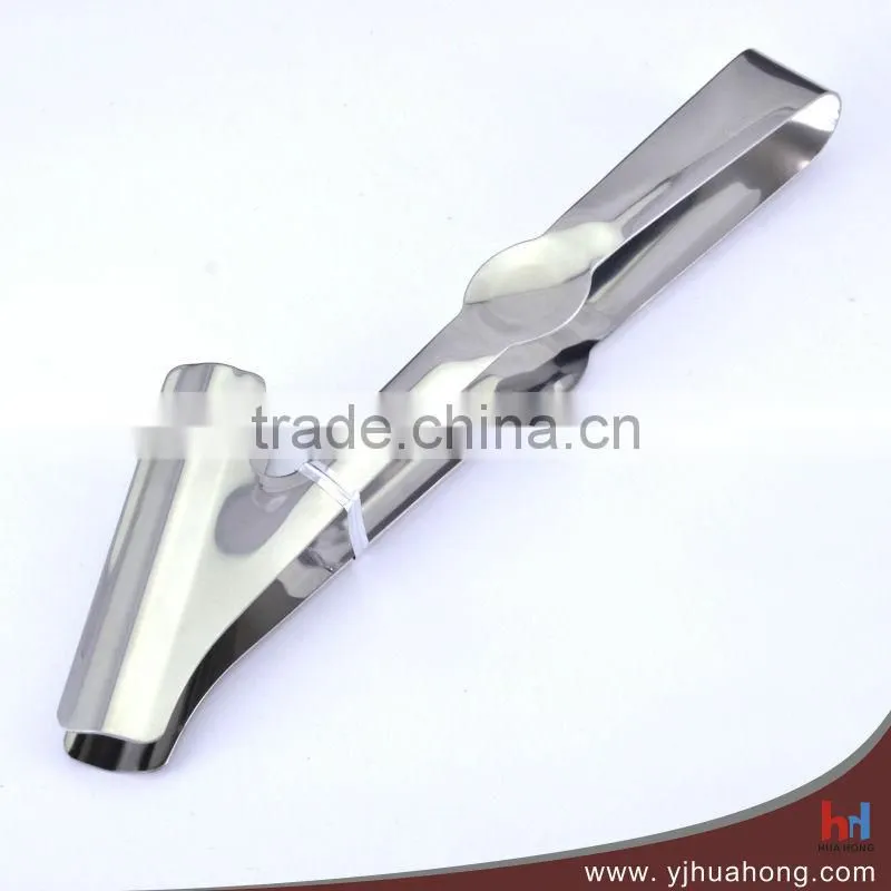 Flexible full Stainless Steel kitchen salad tongs,food serving tongs (HFT-SS08)