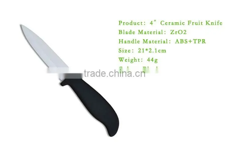 4 Pieces PP+TPR Soft Touch Handle Zirconia Ceramic Knife