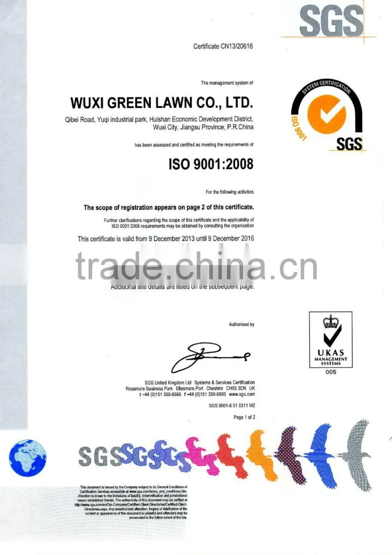 china manufacture USA plastic artificial grass