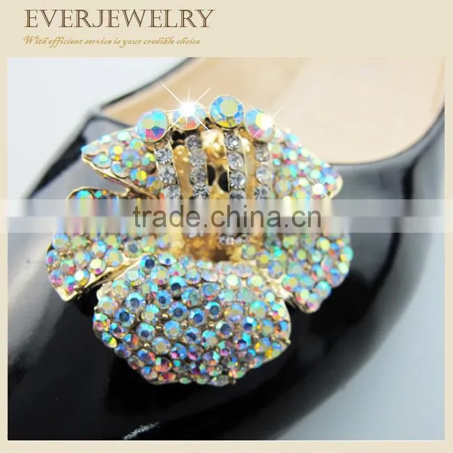 elegant design shoe metal flower for lady shoe