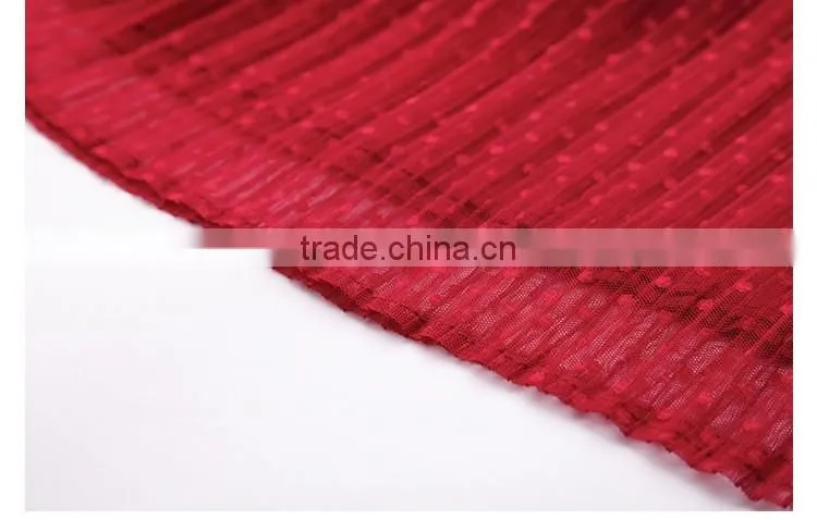 Young lady summer Europe fashion jacquard pleated dress