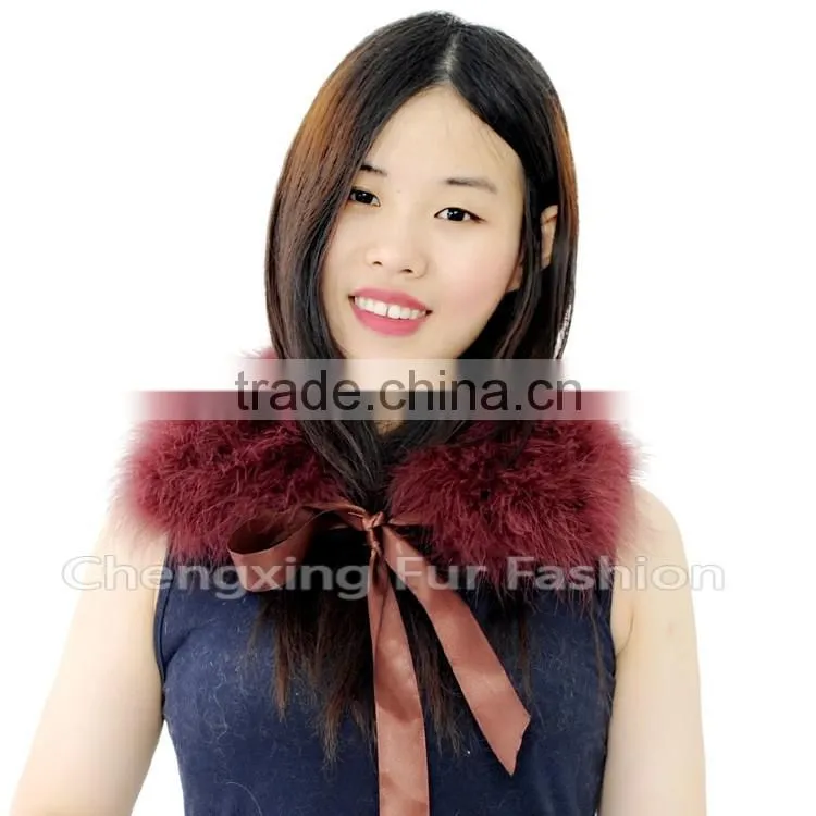 CX-A-46B Wholesale Cheap Woman Feather Turkey Fur Detachable Fur Collars
