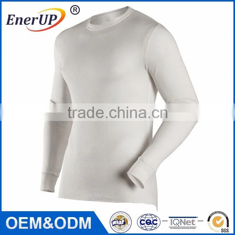 Dri fit knit sports crew neck long sleeve moisture wicking antibacterial latest shirt designs for men 2015