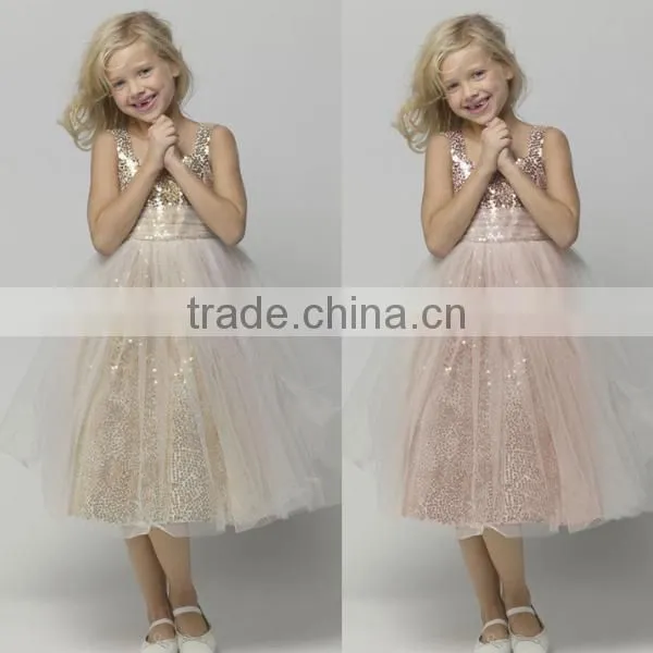 Flower Girls Sequins Tutu Dress Kids Long Birthday Party Dress