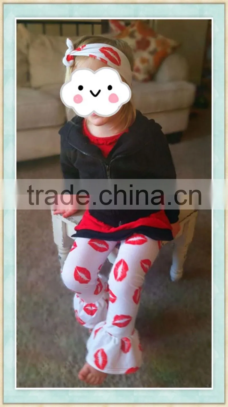 valentines day boutique clothing kissy lips leggings with ruffle boutique girl clothing