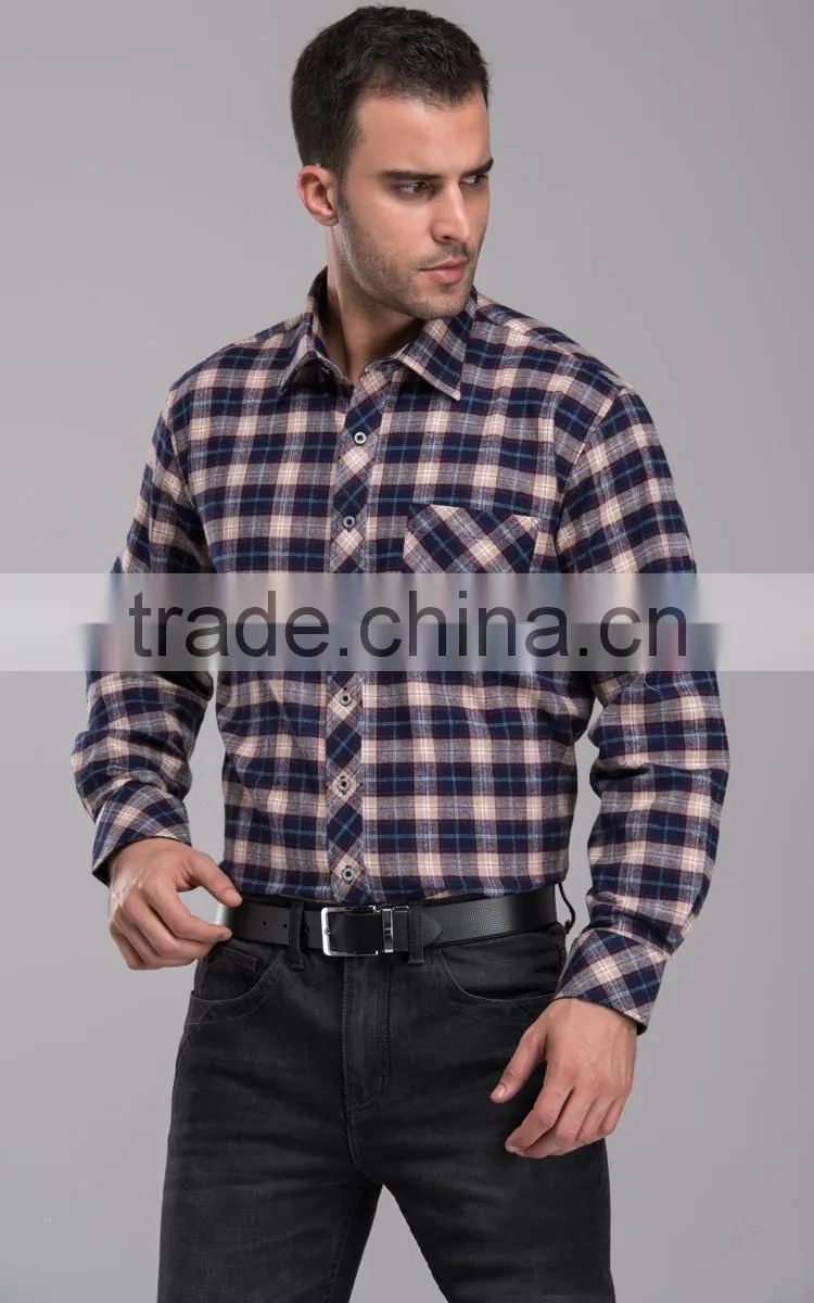 Bulk wholesale plaid flannel shirt European & America style with competitive price