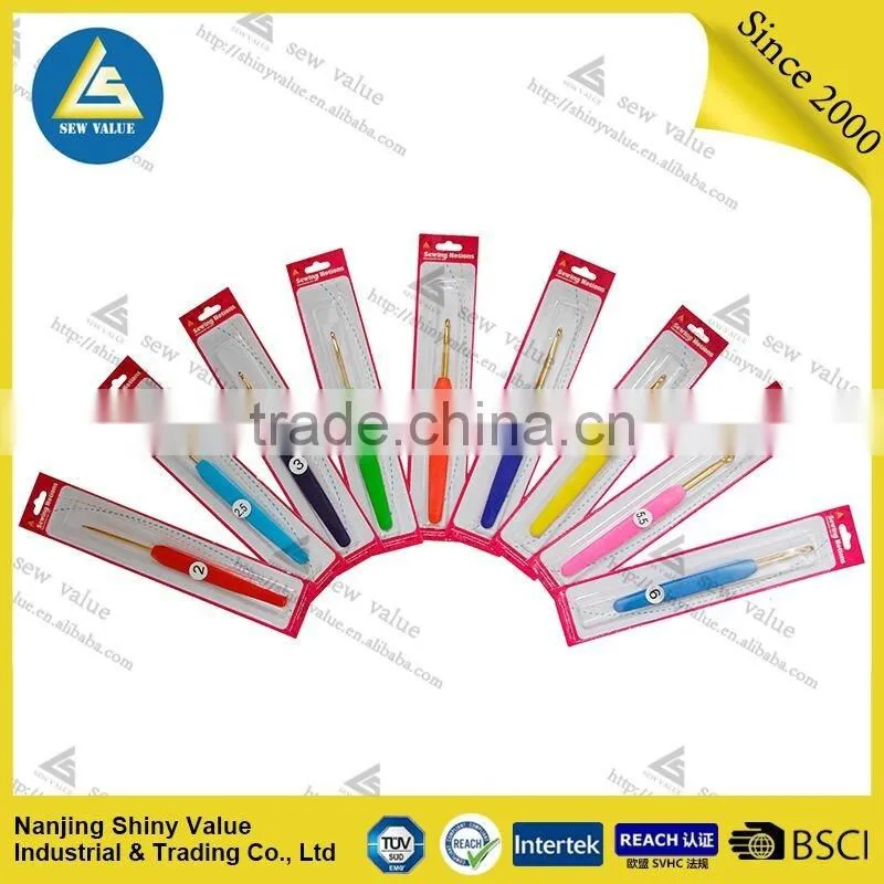 waterproof safe aluminum crochet needles with plastic handle