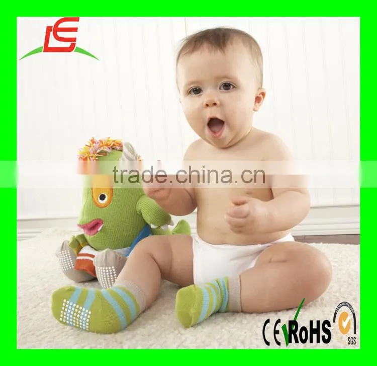 LE A0090 Calvin the Closet Monster Knit Baby Socks and Plush Monster Gift Set