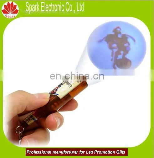 metal keychain projection logo keychain battery change keyring