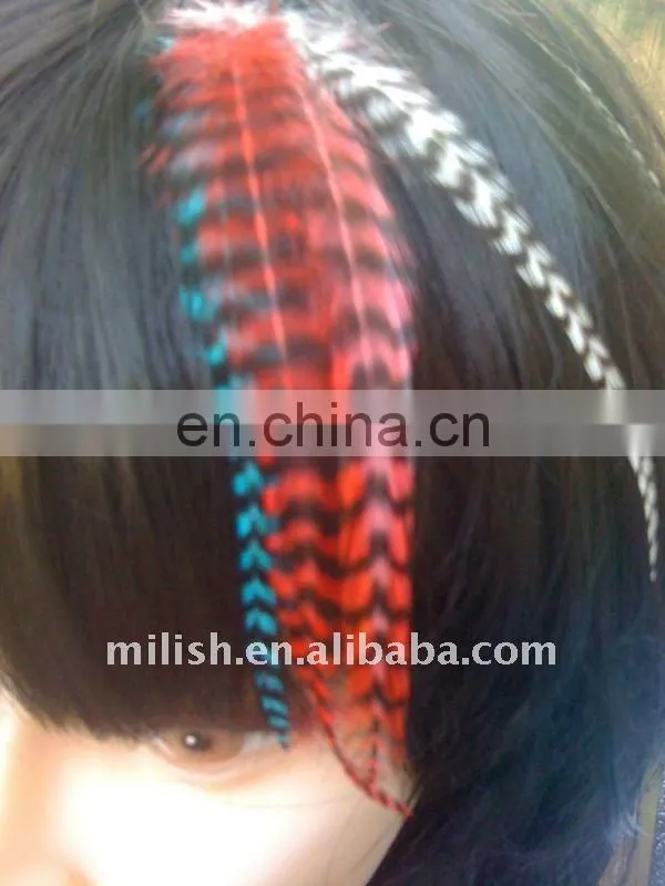 grizzly rooster hair feathers extensions FHE-0008