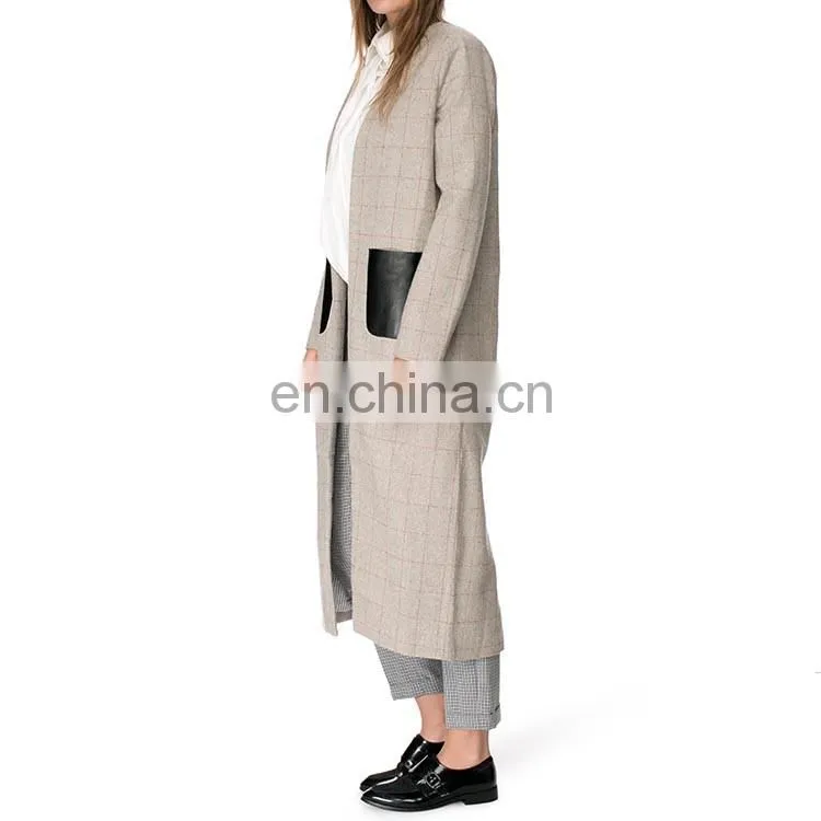Wool Mix Fabric Fashion Design Woman Winter Coat