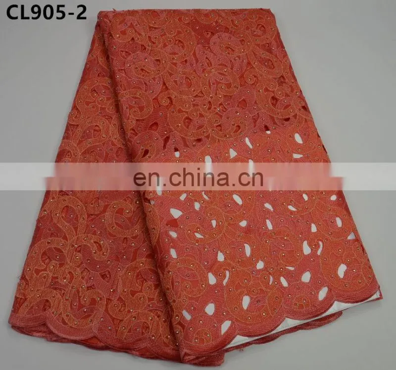 wine color african cord lace fabric with stones ,swiss guipure cord lace fabric