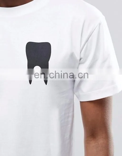 White and black printing Fashion men o neck t-shirt