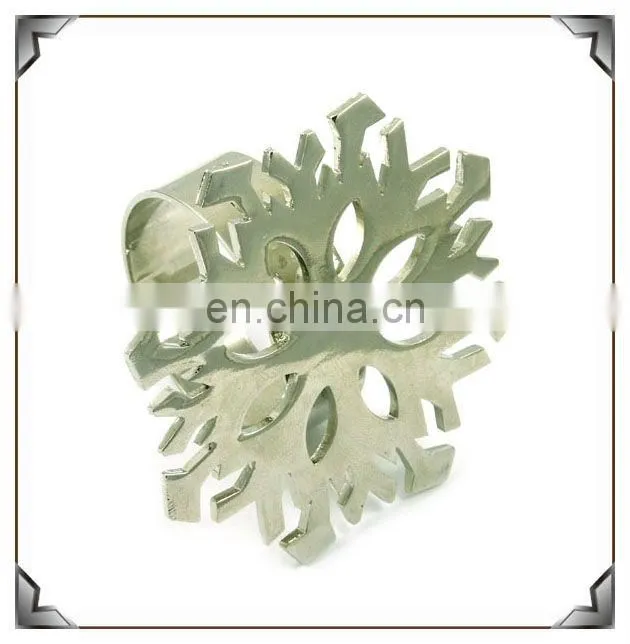 Metal Napkin Ring with Flower