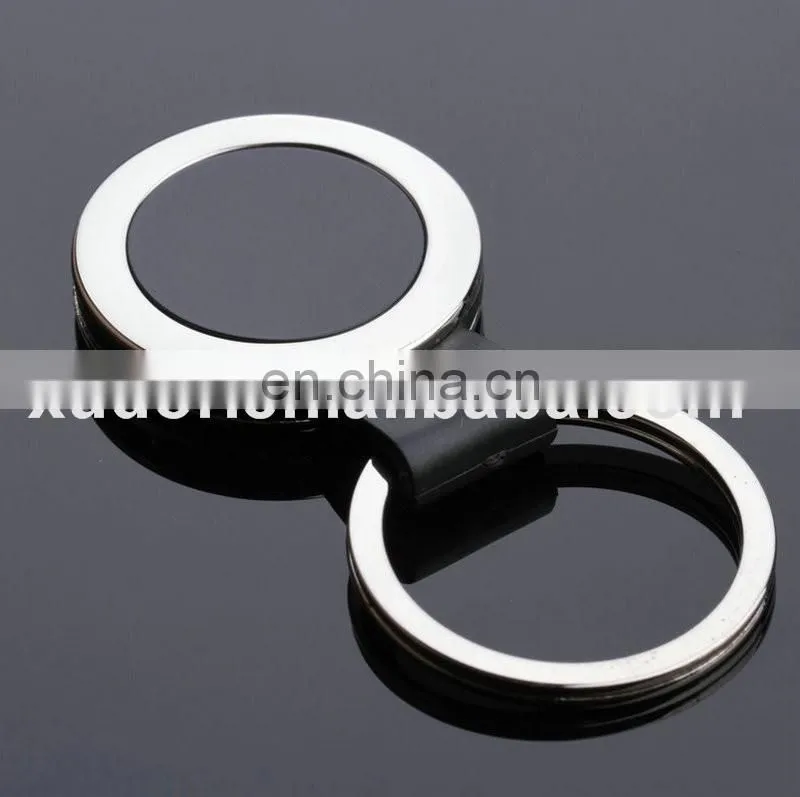 custom round shape black color pvc rubber keychain