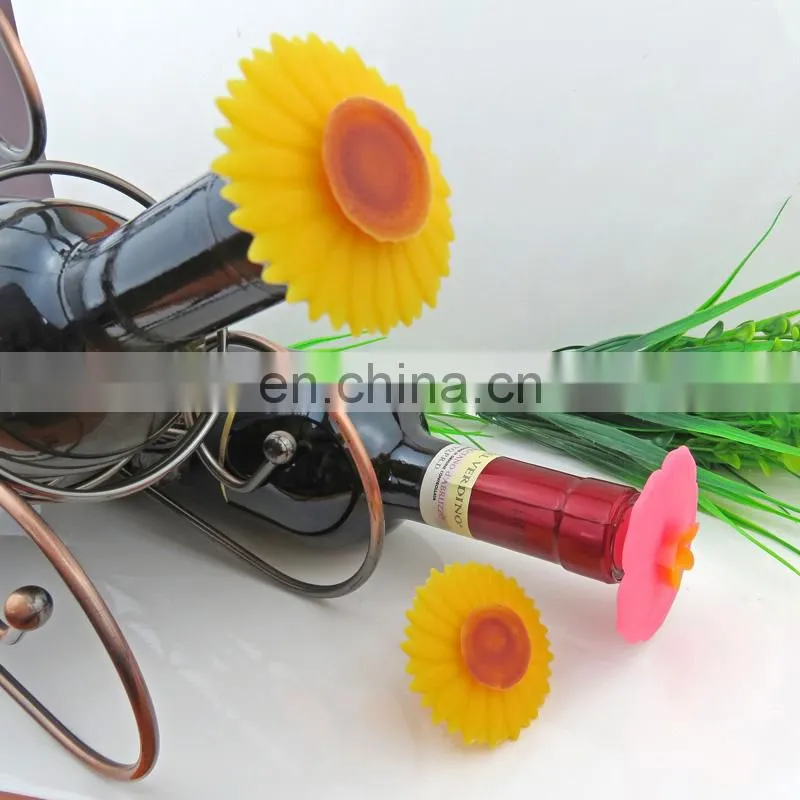 Top quality custom oem design flower shape unique style eco-friendly silicone beer bottle cap