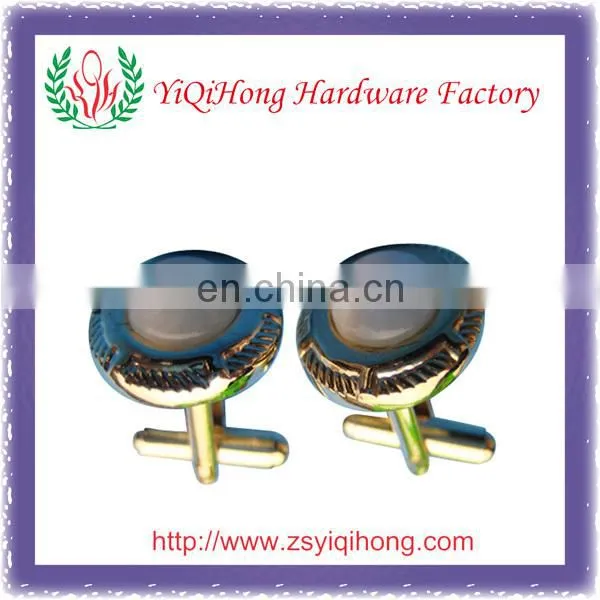 Custom stripe logo oval cufflink