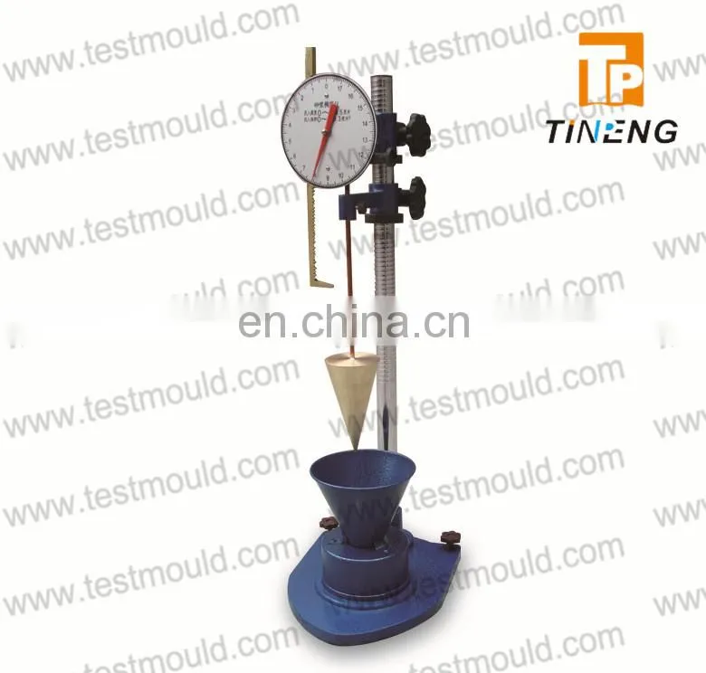 Cone penetrometer mortar consistency tester