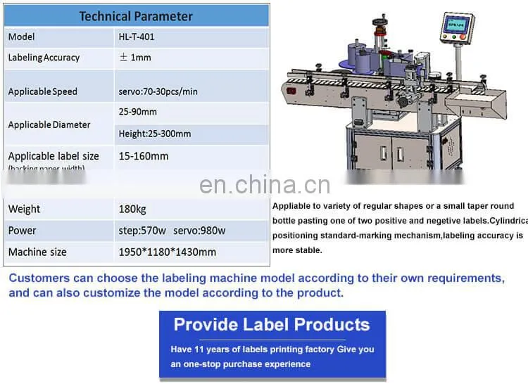 Automatic Round Water Bottle Labeling Machine for PE PVC Labels