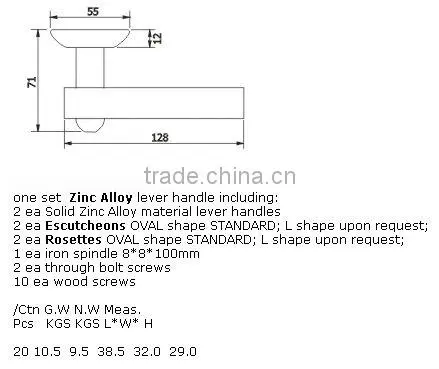 ZH021:TRUST Zinc Alloy Lever Door Handle with Escutcheon