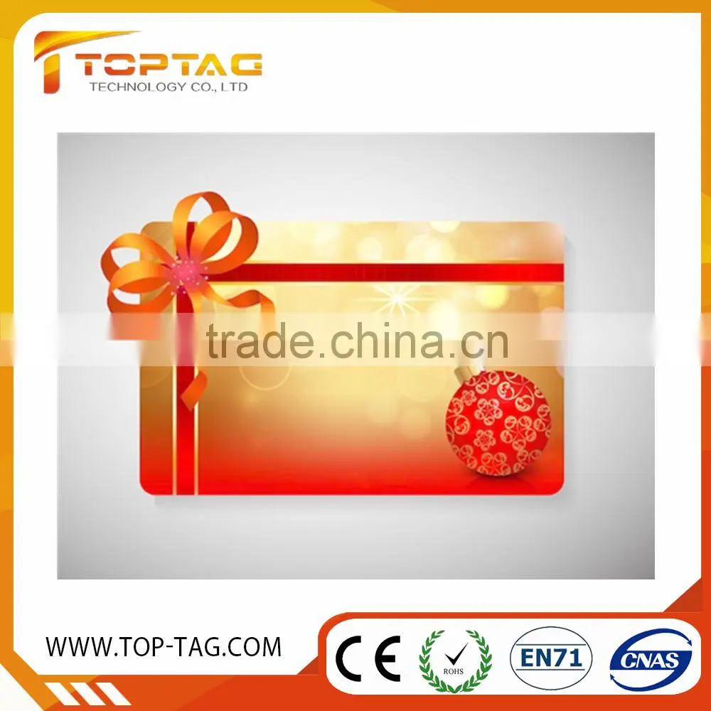 Custom design plastic gift card for Christmas / festival