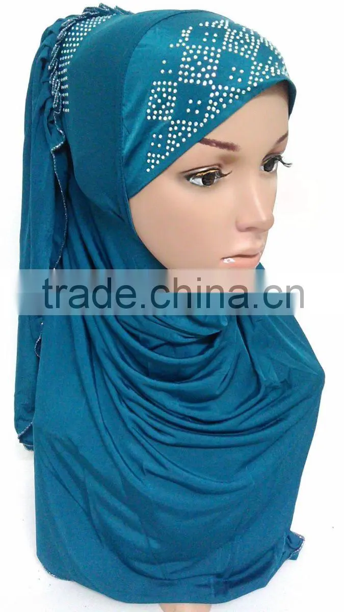 Latest popular simple beading one piece 70cm LONG fashion MUSLIM HIJAB