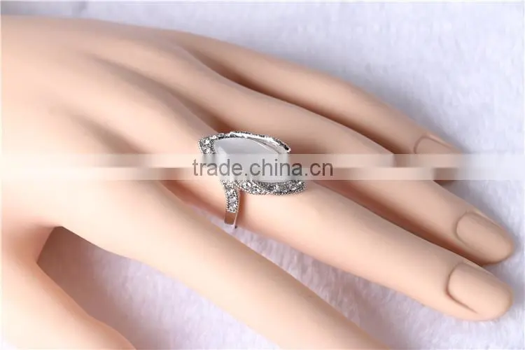 Trendy silver cat eye stone rings,middle finger ring