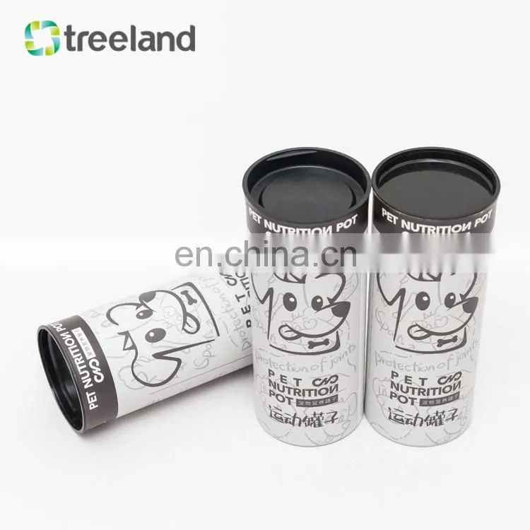 Personalized Cardboard Box Pet Nutrition Paper Canister Round Paper Tube