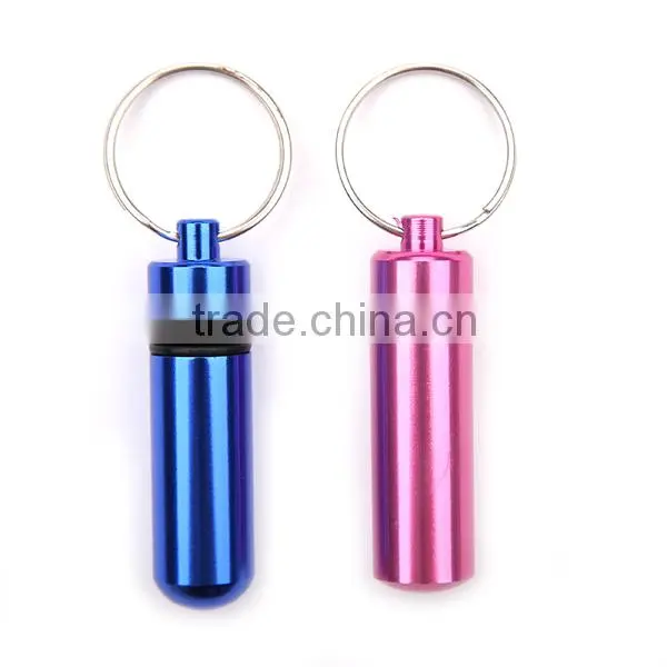 Waterproof aluminium alloy pill box keychain