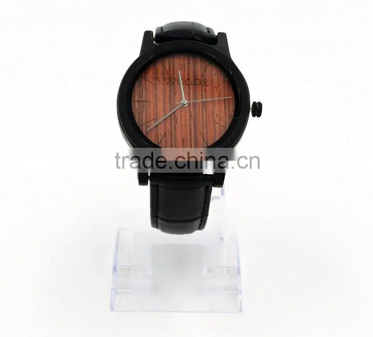 concise natural environment friendly women man unisex black wrist watch