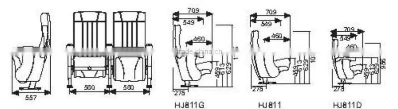 multiplex push back cinema chair HJ811-L