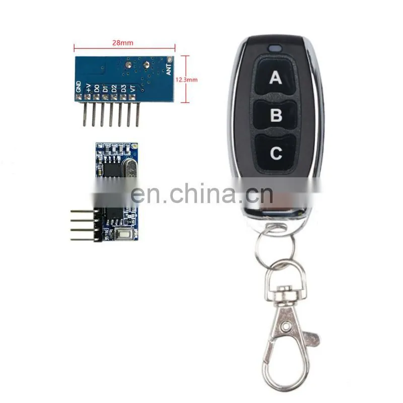 433MHZ 3-key EV1527 learning code wireless RF remote control Learning code ev1527 remote control
