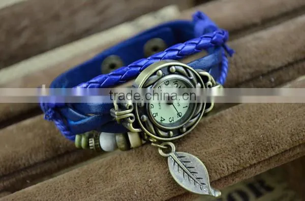 red rope bracelet vintage retro wrap bracelet watch