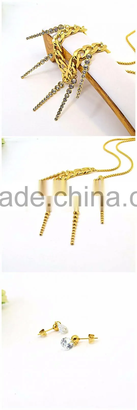 most popular products bracelet wedding crystal necklace white stone necklace set
