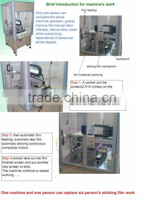 Made in china automatic amoled display screen protector laminating machine