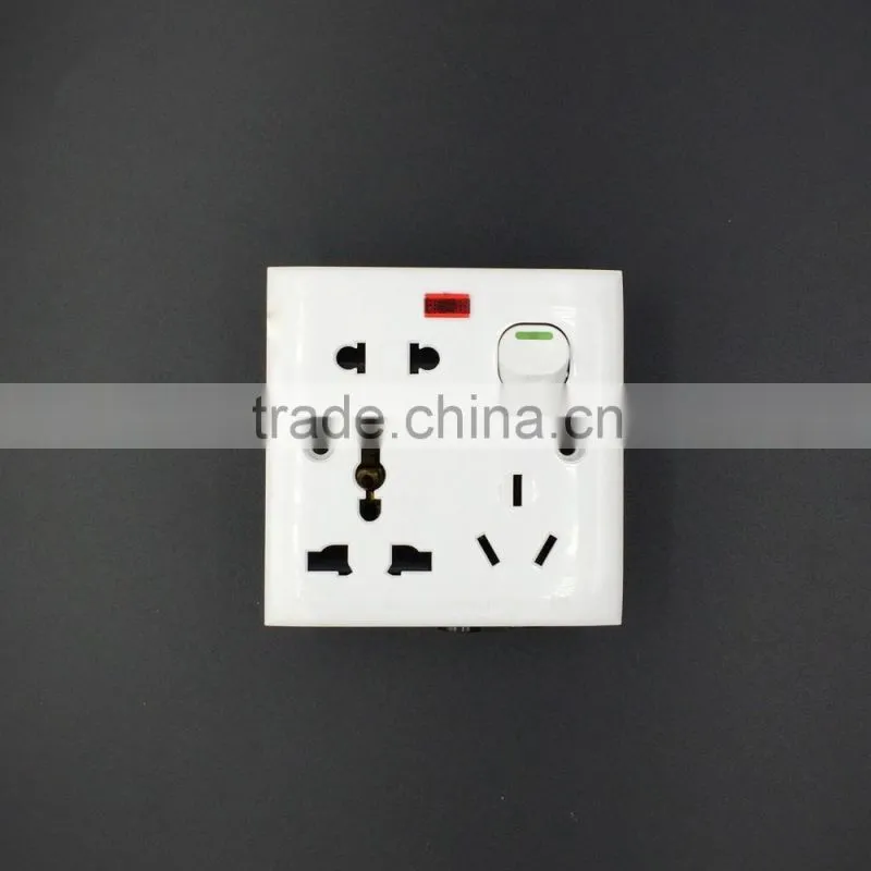 1 gang switch+8 pin socket, MF socket,multiple socket standard grounding socket